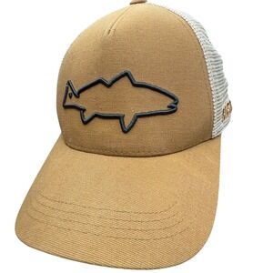 Costa Del Mar Trucker‎ Hat Tan Fish Logo Mesh Back Snapback Fishing